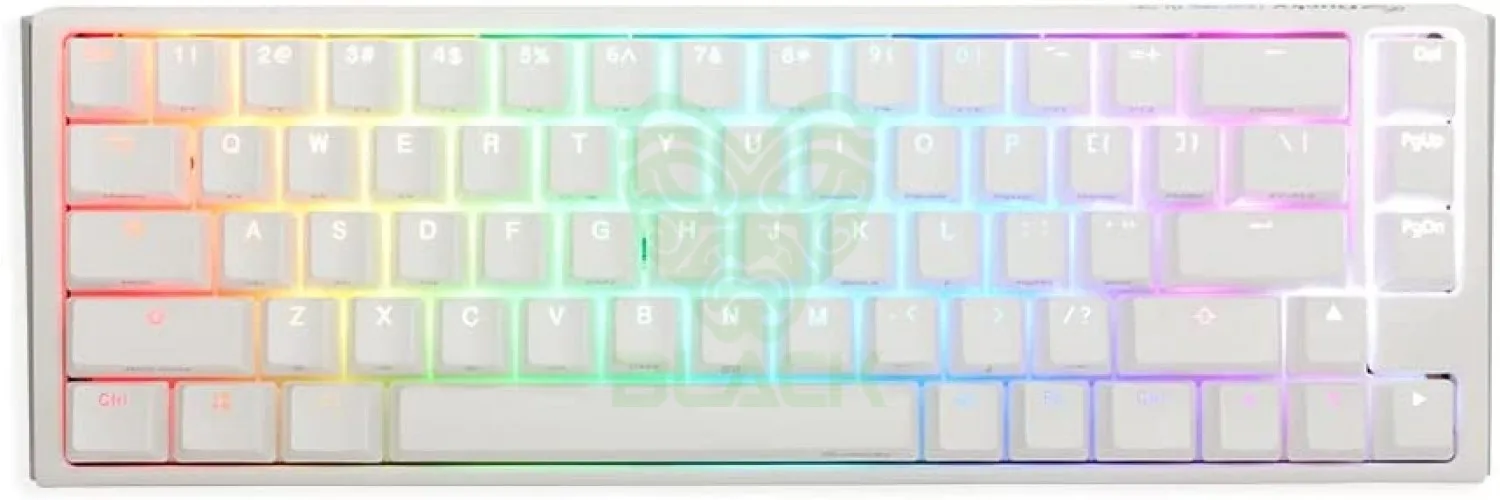 TECLADO MECANICO DUCKY ONE 3 SF TECLAS BLANCAS INTERRUPTOR TRANSPARENTE INGLES PBT DOBLE DISPARO SIN COSTURAS ESTUCHE SUPERIOR BLANCO ESTUCHE INFERIOR