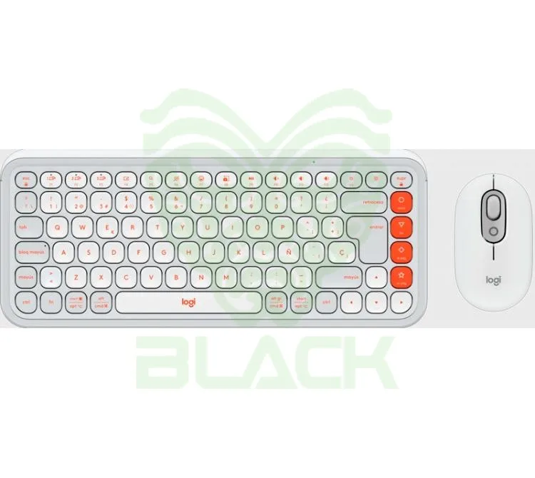 COMBO LOGITECH TECLADO Y MOUSE POP ICON WHITE BLUETOOTH 5.1 WINDOWS/MAC