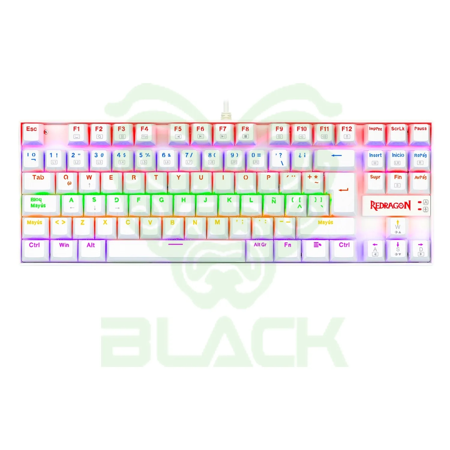 TECLADO REDRAGON KUMARA 2 K552 RAINBOW BLANCO
