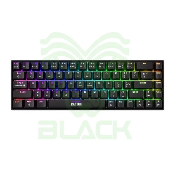 TECLADO GAMER RAPTOR FIRECLAW M68 WIRELESS MECANICO RETROILUMINADO RED OUTEMU