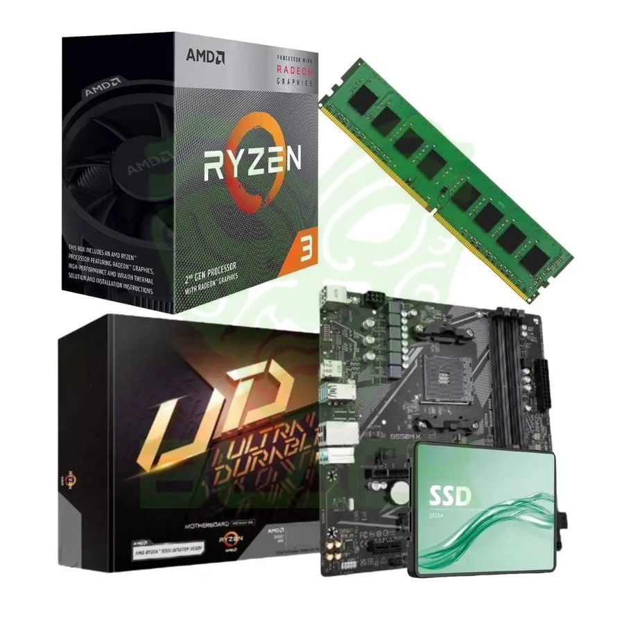 COMBO ECOVISION AMD RYZEN 5 3400G + MOTHER + 8GB + 240GB