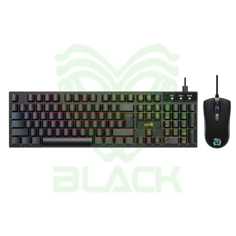COMBO GAMER RAPTOR TECLADO MEMBRANA + MOUSE 4 BOTONES