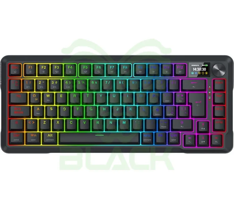 TECLADO MECANICO REDRAGON UCAL K724 PRO WIRELESS 2.4GHZ BLUETOOTH 5.0 YOLK SWITCH BLACK ESP RGB LCD