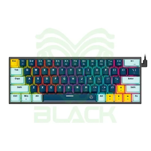 TECLADO MECÁNICO FANTECH ATOM63 MK874V2 MIZU - NAVY (TARO SWITCH) 60% HOT-SWAP RGB USB-C