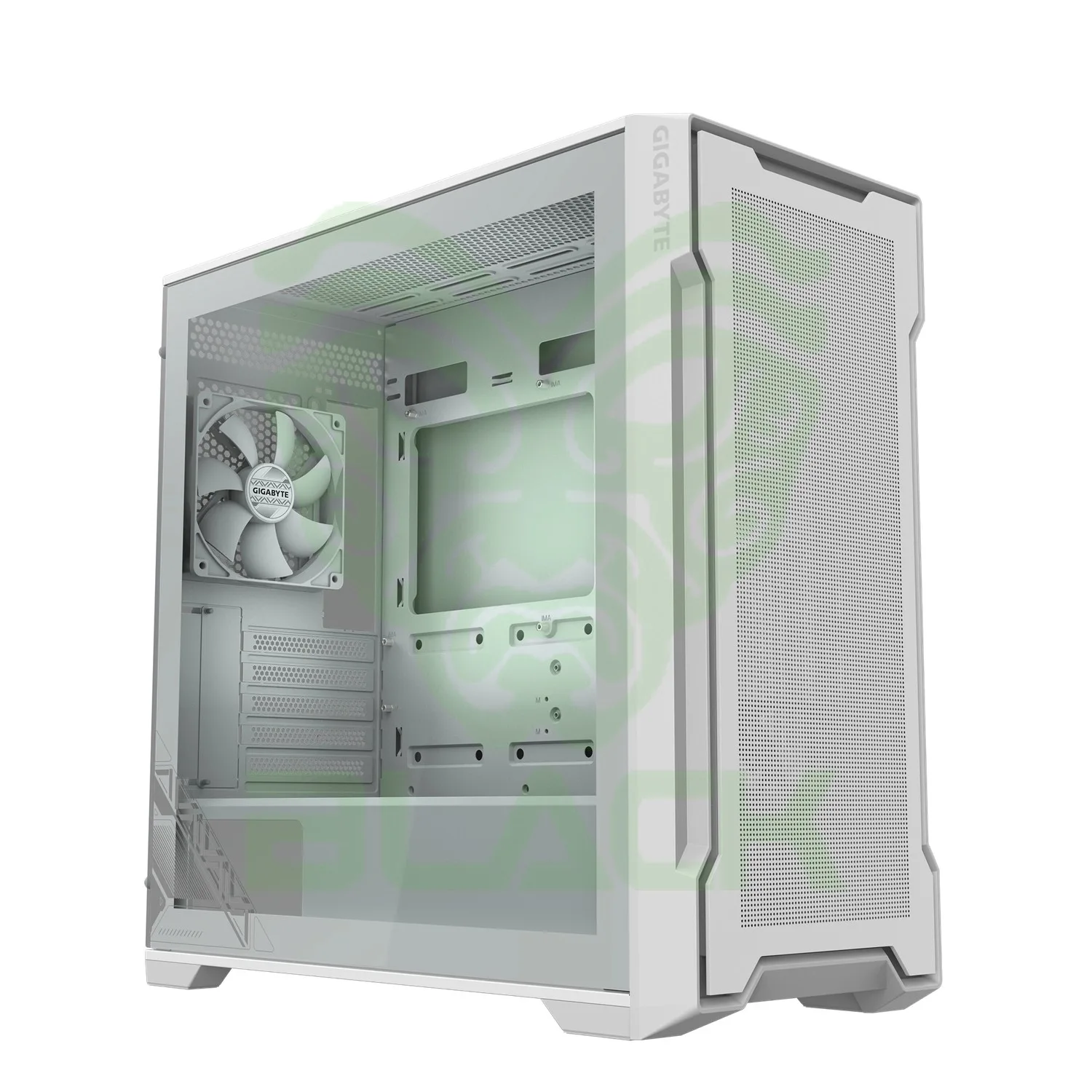 GABINETE GIGABYTE C102 GLASS ICE BLANCO MID TOWER S/FUENTE
