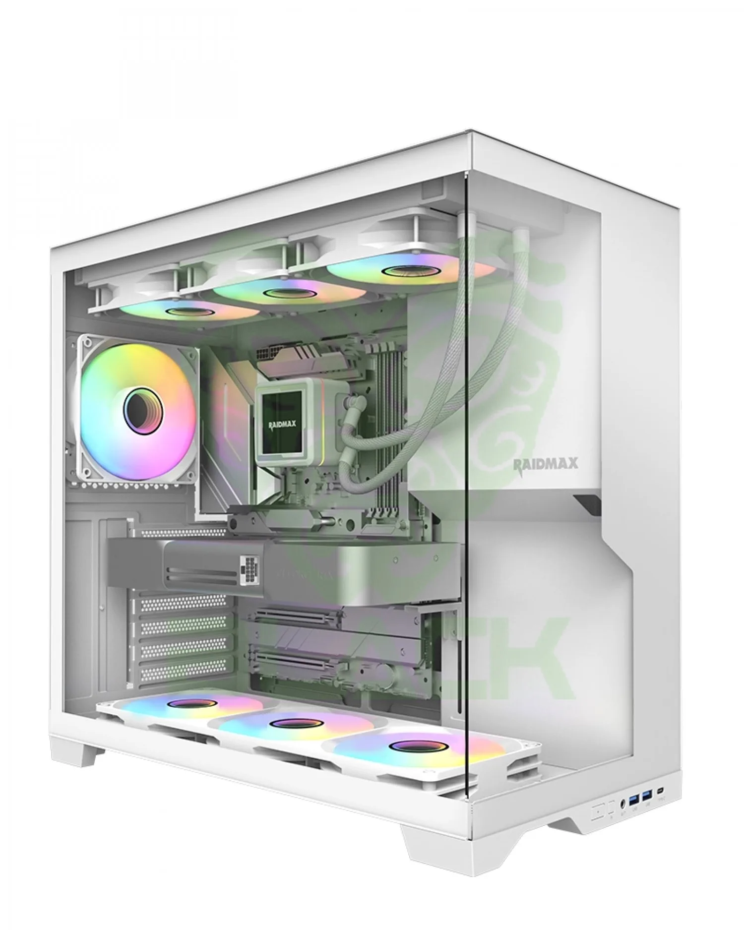 GABINETE GAMER RAIDMAX INFINITA I700 WHITE ARGB TG