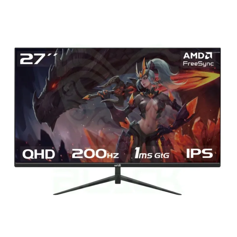 MONITOR GAMER RAPTOR HAWK EYE 27 FRAMELESS IPS QHD 200HZ 1MS HDMI-DP NEGRO (3378) (II)
