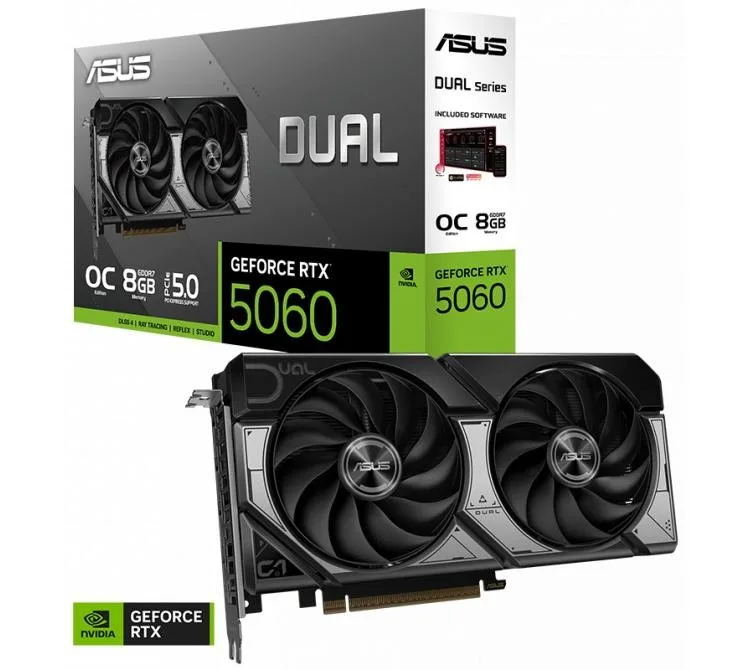 PLACA DE VIDEO ASUS DUAL GEFORCE RTX 5060 8GB GDDR7 OC ADVANCED