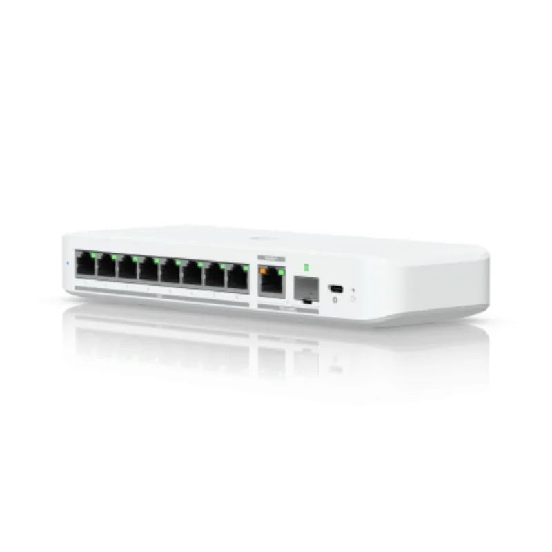 FLEXIBLE, 8-PORT 2.5 GBE POE++ SWITCH WITH A 10 GBE RJ45/SFP+ COMBINATION UPLINK PORT THAT CAN BE POWERED WITH POE+++ OR AN AC POWER ADAPTER.