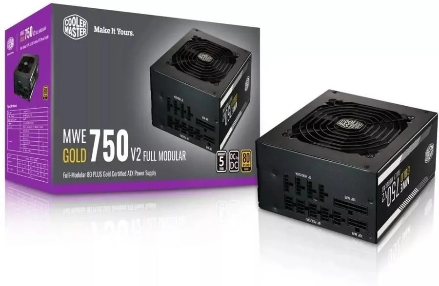 FUENTE 750W COOLER MASTER MWE GOLD V3 80+ GOLD COLOR NEGRO