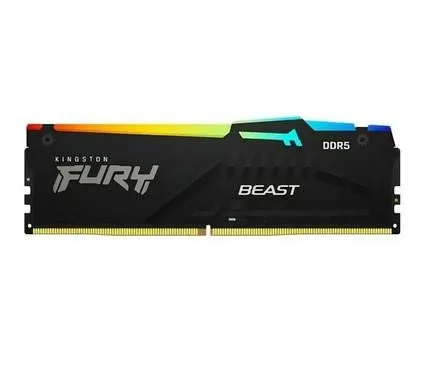 MEMORIA DDR5 8GB 6000MHZ KINGSTON FURY BEAST CL36 1.35V SINGLE NEGRO RGB