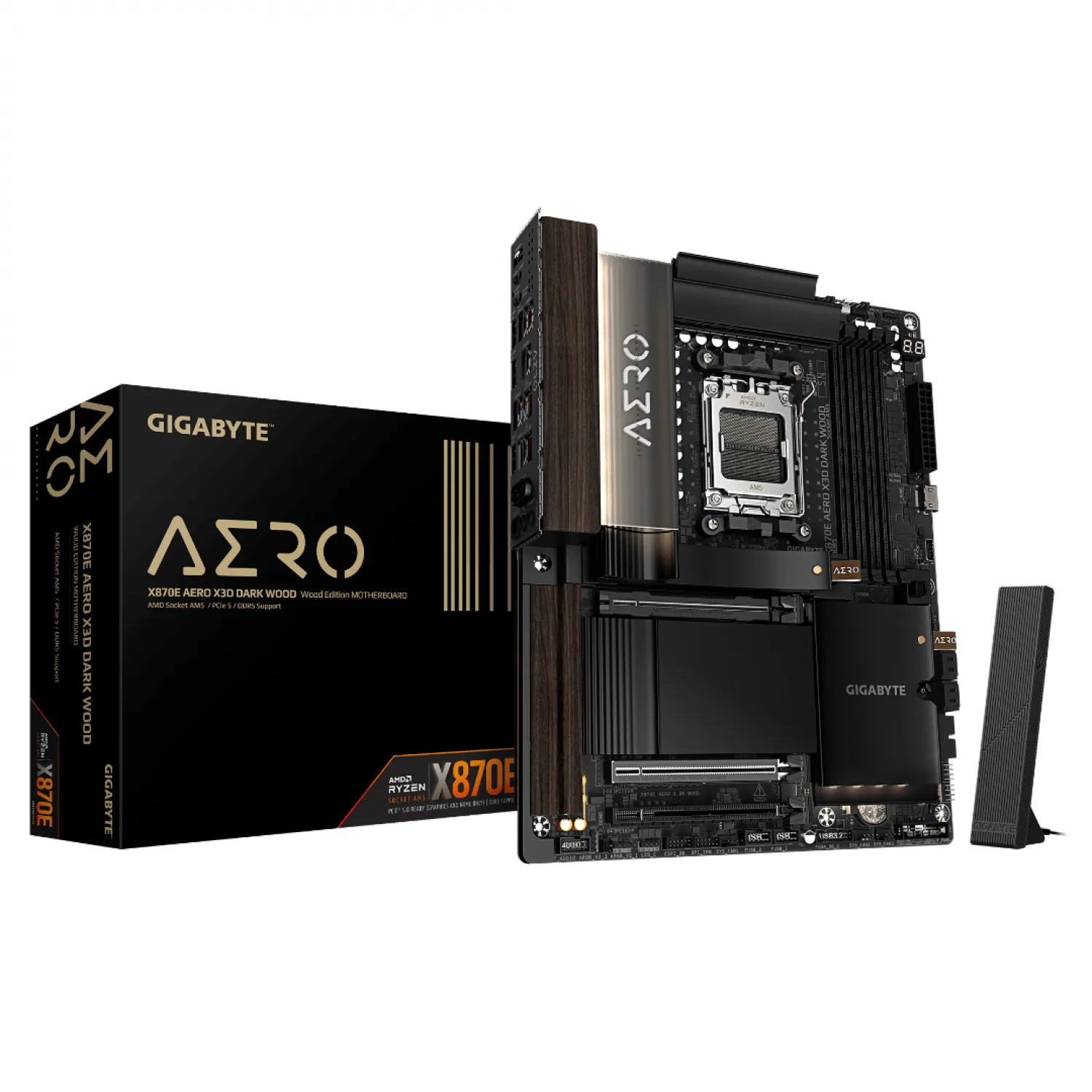 Mother Gigabyte (am5) X870E Aero X3d Dark Wood DDR5 Box — foto 2