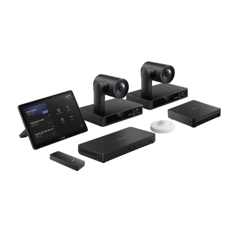 2X UVC86 DUAL-EYE INTELLIENT CAMERA, VCR20 REMOTE CONTROL, POWER ADAPTER，WALLMOUNT BRACKET AND CABLES;• YEALINK MCOREKIT-C5U (WITH MCORE4 MINI-PC, MTO