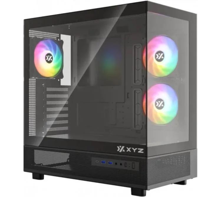 Gabinete Xyz Aurorax 50 Black 3x120mm ARGB Fans Vidrio Templado