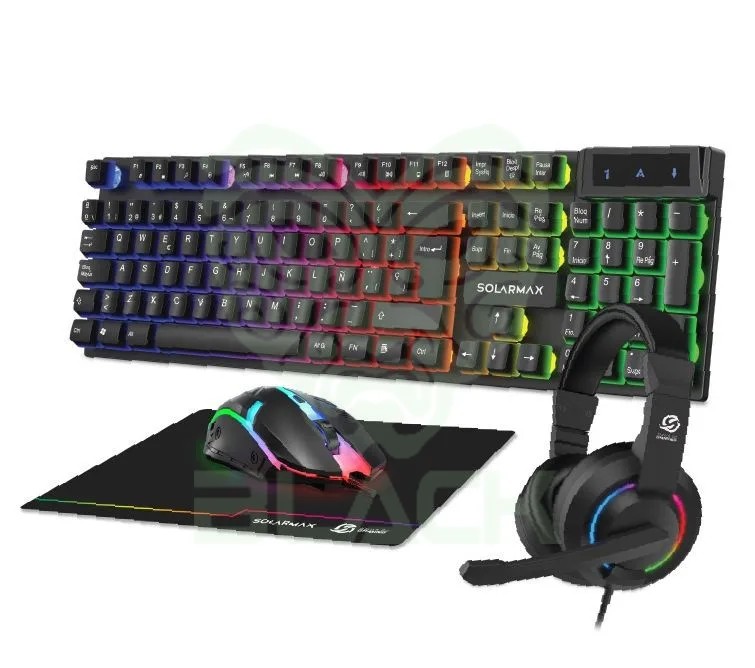 COMBO GAMER 4 EN 1 SOLARMAX GC4P1503 (TECLADO + MOUSE + MOUSEPAD + AURICULAR)
