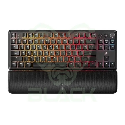 TECLADO MECÁNICO INALÁMBRICO CORSAIR K70 CORE TKL WIRELESS SWITCH MLX RED BLACK (US) C/APOYA MUÑECAS