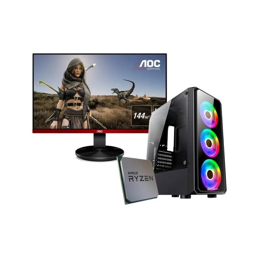 Pc Ecovision AMD Ryzen 7 5700g + 32GB + 1TB + WIFI + Monitor 144hz