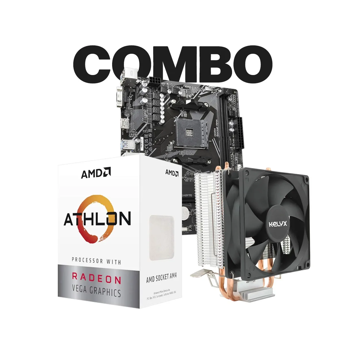 Pc Kelyx MB Giga A520M K V2 / Proces AMD Athlon 3000g Tray / CPU Cooler Kelyx