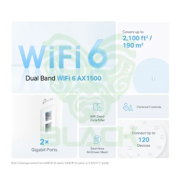 ROUTER MESH TP-LINK DECO X10 AX1500 WIFI 6 DE DOBLE BANDA LOW LATENCY
