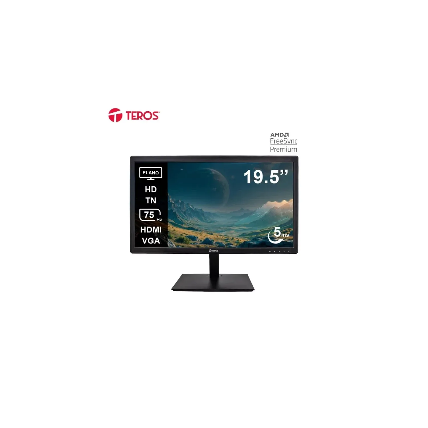 MONITOR TEROS TE-1916S 19.5 PLANO TN HD (1600X900) 75HZ 5MS FICHA USA