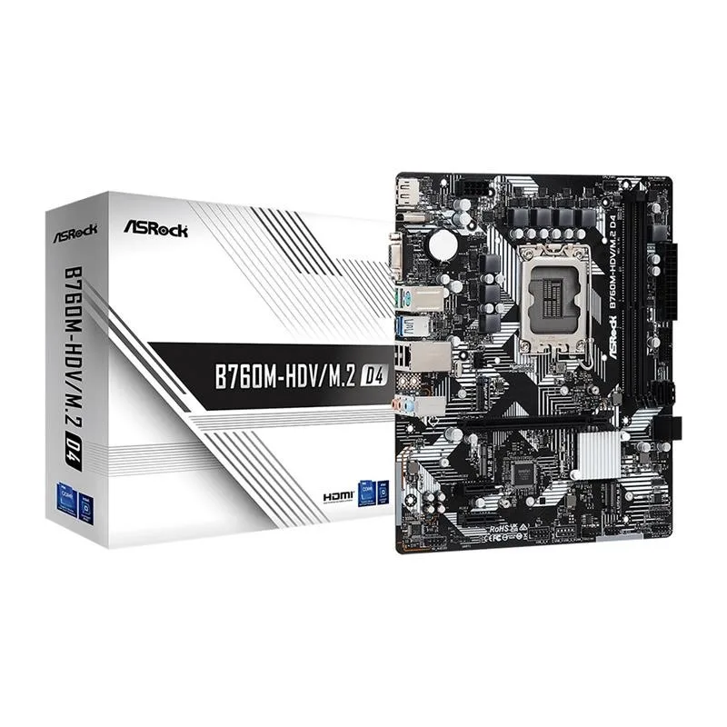 Mother Asrock (1700) Mb-b760m-hdv/M.2 Intel® 12/13ma. Gen. DDR4