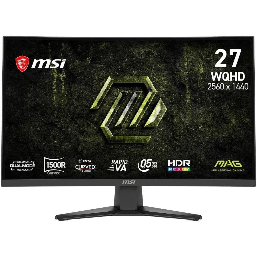 MONITOR 27" MSI MAG 275CQDF WQHD RAPID VA 240HZ 0.5MS CURVED 2XHDMI + 1XDP