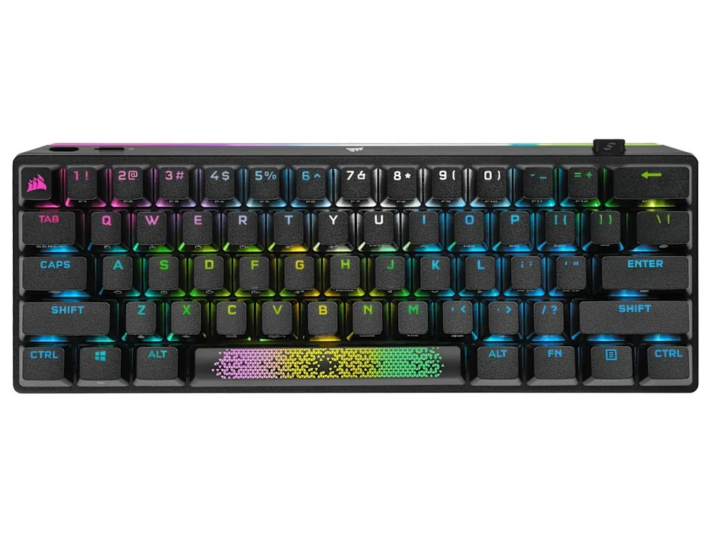 TECLADO MECANICO CORSAIR K70 PRO MINI SLIPSTREAM WIRELESS 2.4GHZ BLUETOOTH 1MS 8000HZ SWITCH CHERRY MX RGB 200HS PC/MAC