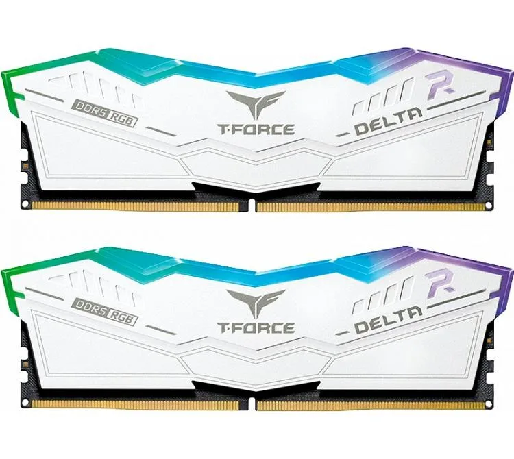 MEMORIA DDR5 32GB 6000MHZ TEAM GROUP (2X16GB) T-FORCE DELTA RGB WHITE CL30