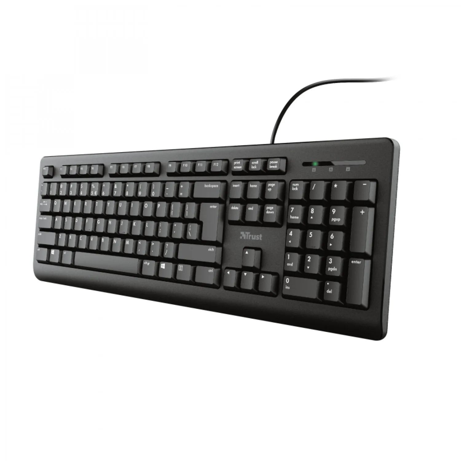 TECLADO TRUST PRIMO SILENCIOSO Y RESISTENTE A SALPICADURAS USB NEGRO