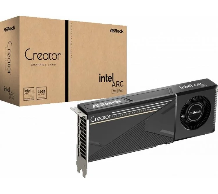 PLACA DE VIDEO ASROCK INTEL ARC PRO B65 CREATOR 32GB GDDR6 AI
