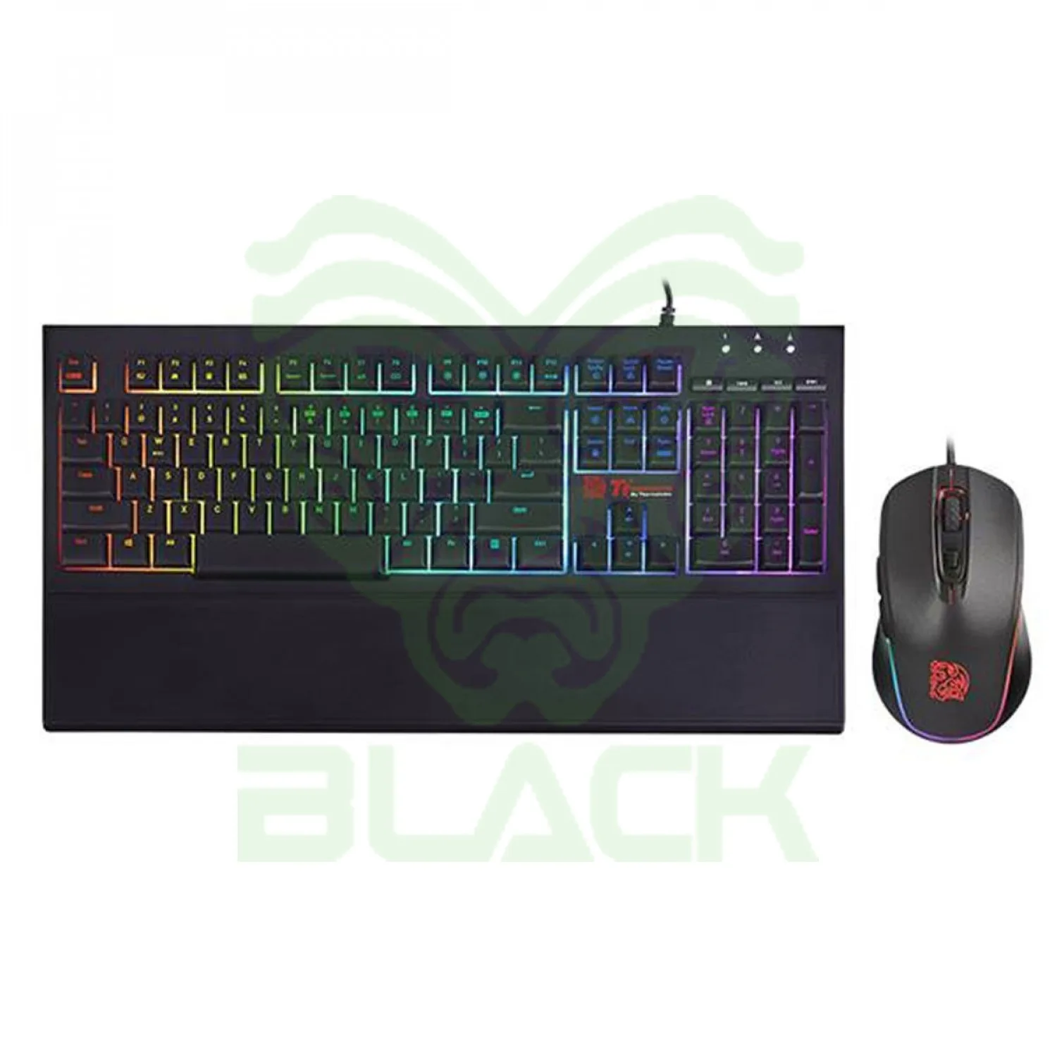 Teclado Gamer Tt Esports Combo Challenger Elite RGB Membrane Kb Laser Engraved Keycap Sw Control