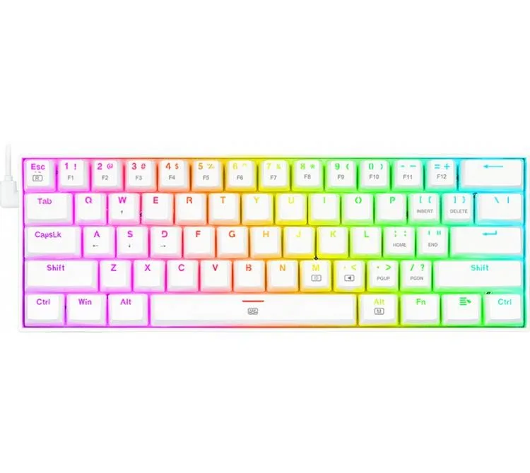 Teclado Mecanico Redragon Dragonborn K630W RGB 60% White Outemu Brown