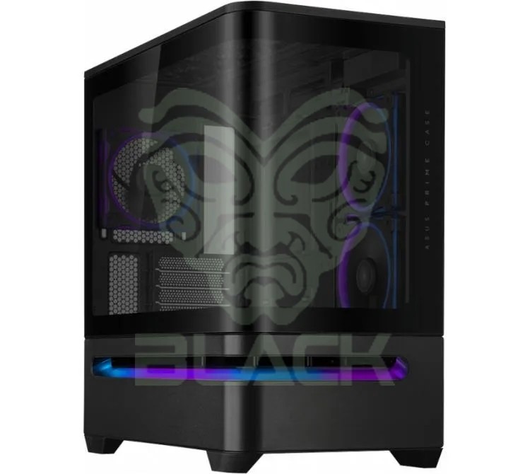 GABINETE ASUS PRIME AP202 TG 3X120MM BLACK ARGB LIGHT BAND VIDRIO TEMPLADO