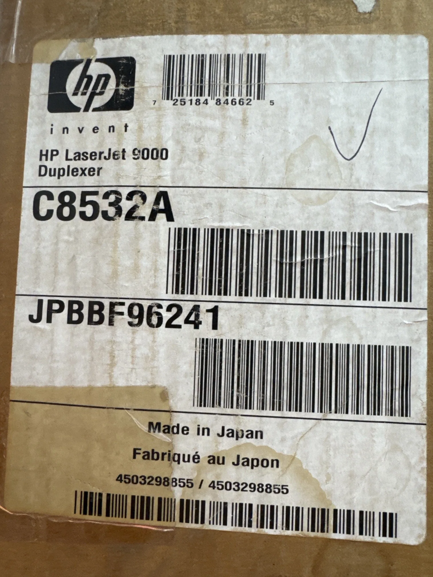 DUPLEXER HP LASERJET 9000 / 9040 / 9050 C8532A (DOBLE FAZ, NUEVO EN CAJA)
