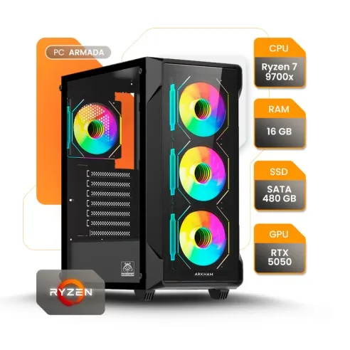 Pc Gamer R7 9700x Rtx 5060ti SSD 1TB 16GB B850 750w 80+ Gab Gamer