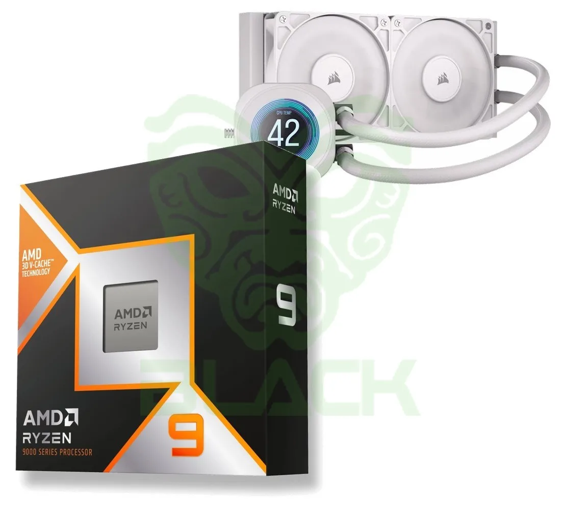 PROCESADOR AMD RYZEN 9 9950X3D (AM5) 5.7GHZ TURBO + CORSAIR NAUTILUS 240 RS LCD WHITE WATER COOLER