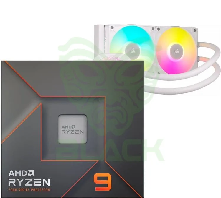 PROCESADOR AMD RYZEN 9 7900X 5.6GHZ TURBO + CORSAIR ICUE TITAN LINK 240 RX RGB WHITE WATER COOLER