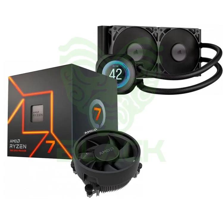 PROCESADOR AMD RYZEN 7 7700 (AM5) 5.3GHZ TURBO + CORSAIR NAUTILUS 240 RS LCD WATER COOLER
