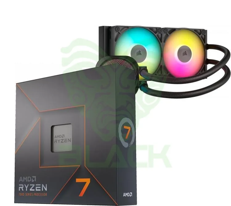 PROCESADOR AMD RYZEN 7 7700X 5.4GHZ TURBO + CORSAIR ICUE TITAN LINK 240 RX RGB WATER COOLER