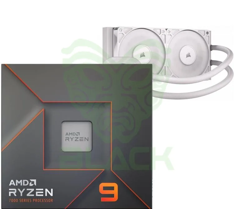 PROCESADOR AMD RYZEN 9 7900X (AM5) 5.6GHZ TURBO + CORSAIR NAUTILUS 240 RS LCD WHITE WATER COOLER