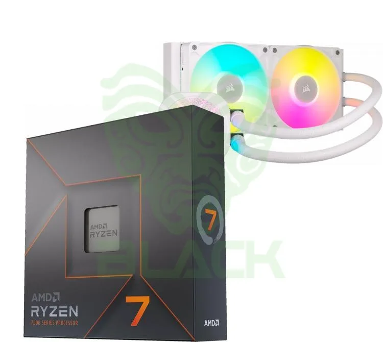 PROCESADOR AMD RYZEN 7 7700X 5.4GHZ TURBO + CORSAIR ICUE TITAN LINK 240 RX RGB WHITE WATER COOLER