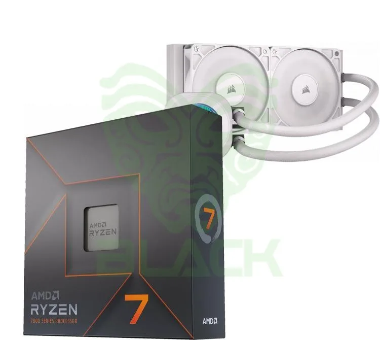 PROCESADOR AMD RYZEN 7 7700X 5.4GHZ TURBO + CORSAIR NAUTILUS 240 RS LCD WHITE WATER COOLER