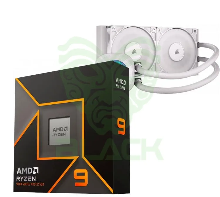 PROCESADOR AMD RYZEN 9 9900X (AM5) 5.6GHZ TURBO + CORSAIR NAUTILUS 240 RS LCD WHITE WATER COOLER