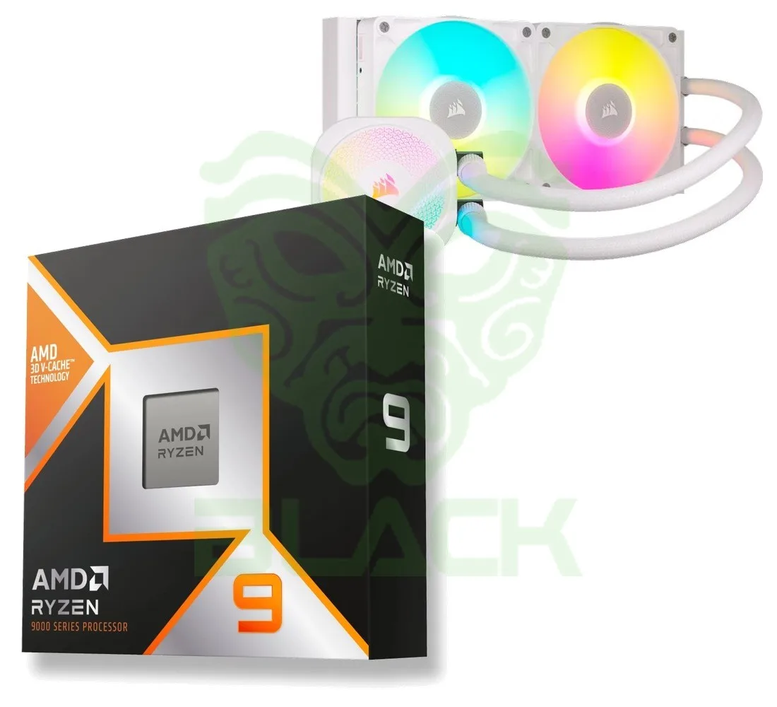 PROCESADOR AMD RYZEN 9 9950X3D 5.7GHZ TURBO + CORSAIR ICUE TITAN LINK 240 RX RGB WHITE WATER COOLER
