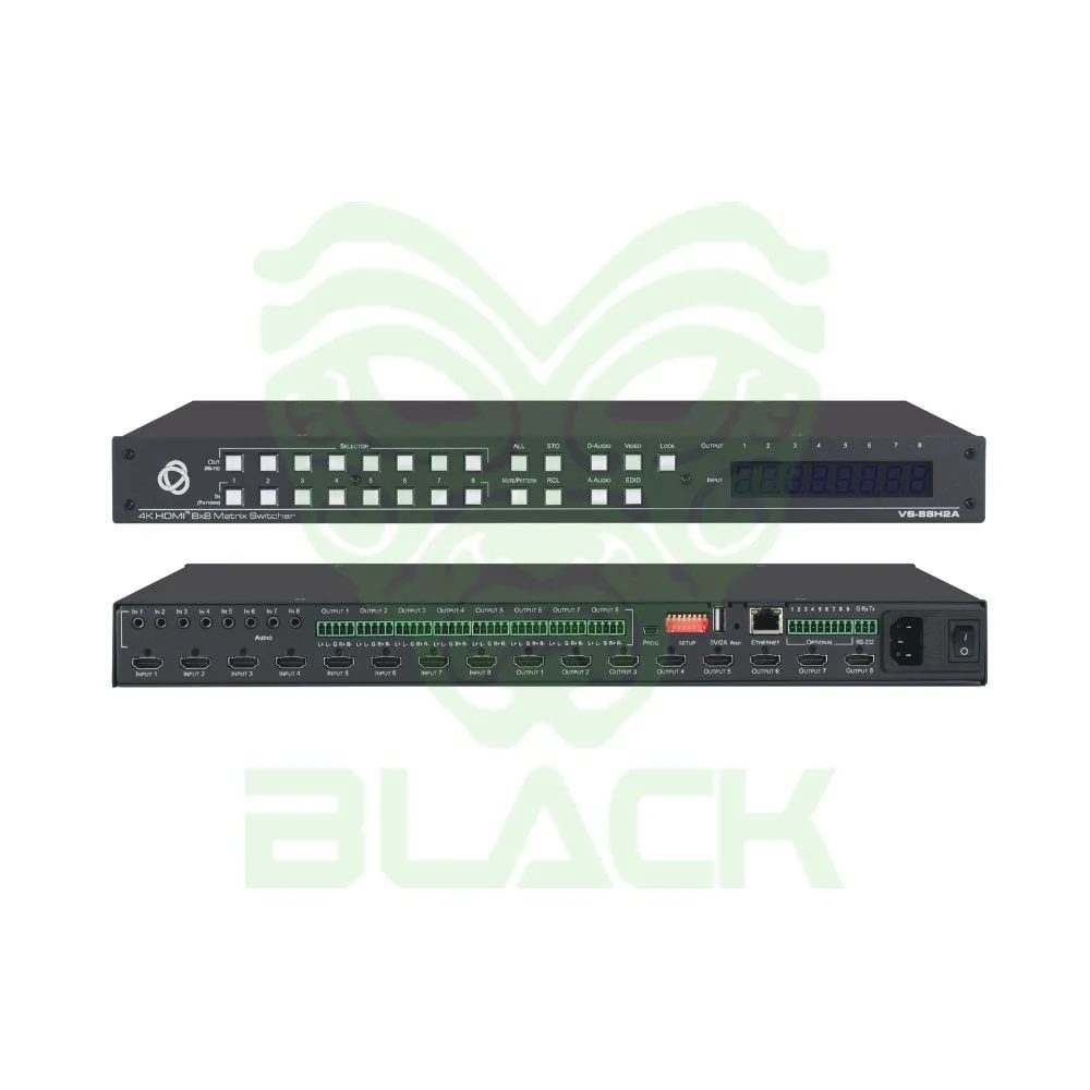 Matriz De Conmutación 8x8 4k Hdr Hdcp 2.2 Con Enrutamiento De Audio Analógico Y Digital
