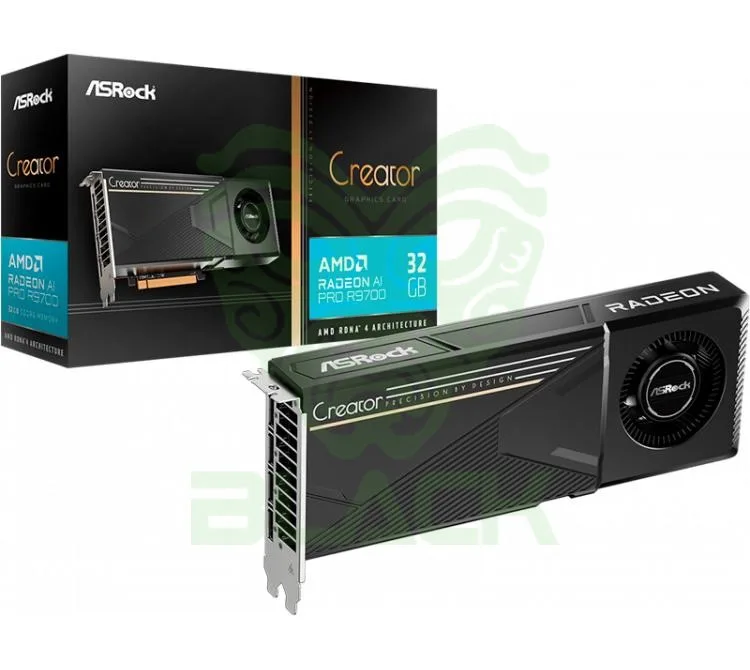 Placa De Video Asrock Radeon Ai Pro R9700 32GB Gddr6 Creator