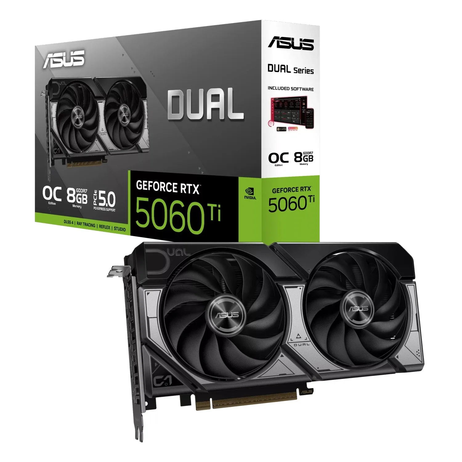 Placa De Video Rtx 5060 Ti 08GB ASUS Nvidia Dual Gddr7 Oc Edition