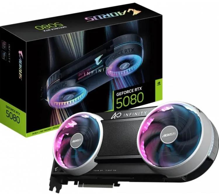Placa De Video Rtx 5080 16GB Gigabyte Aorus Gddr7 Infinity Black